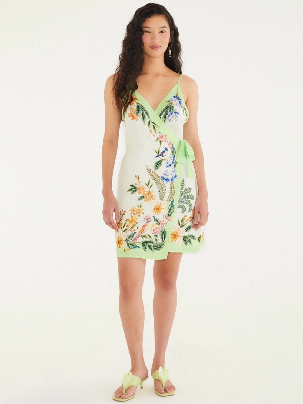 FARM Rio Floral Wrap Mini Dress Size M